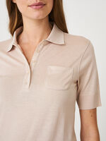 Polo T-shirt in lyocell-cotton blend with chest pocket image number 2