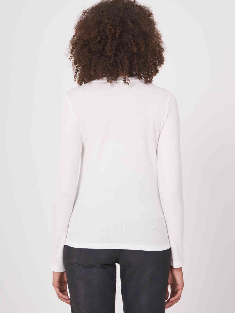 Long sleeve fine rib jersey top image number 1