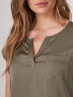 Silk top with breast pocket image number 2