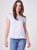 Silk top with breast pocket image number 3