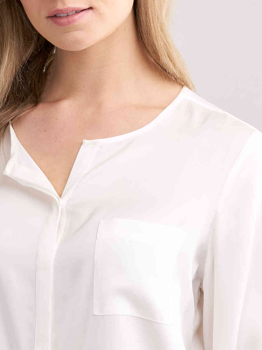 Split neck silk blouse image number 1