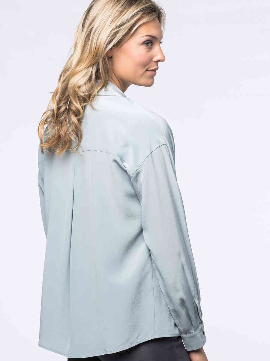 Silk boxy blouse image number 13