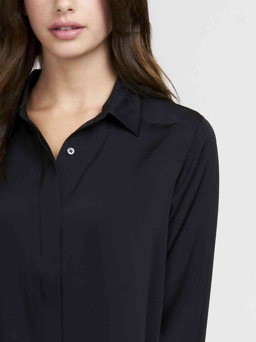 Silk collar shirt image number 2