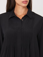 Blouse with shirt collar and pleated details image number 2