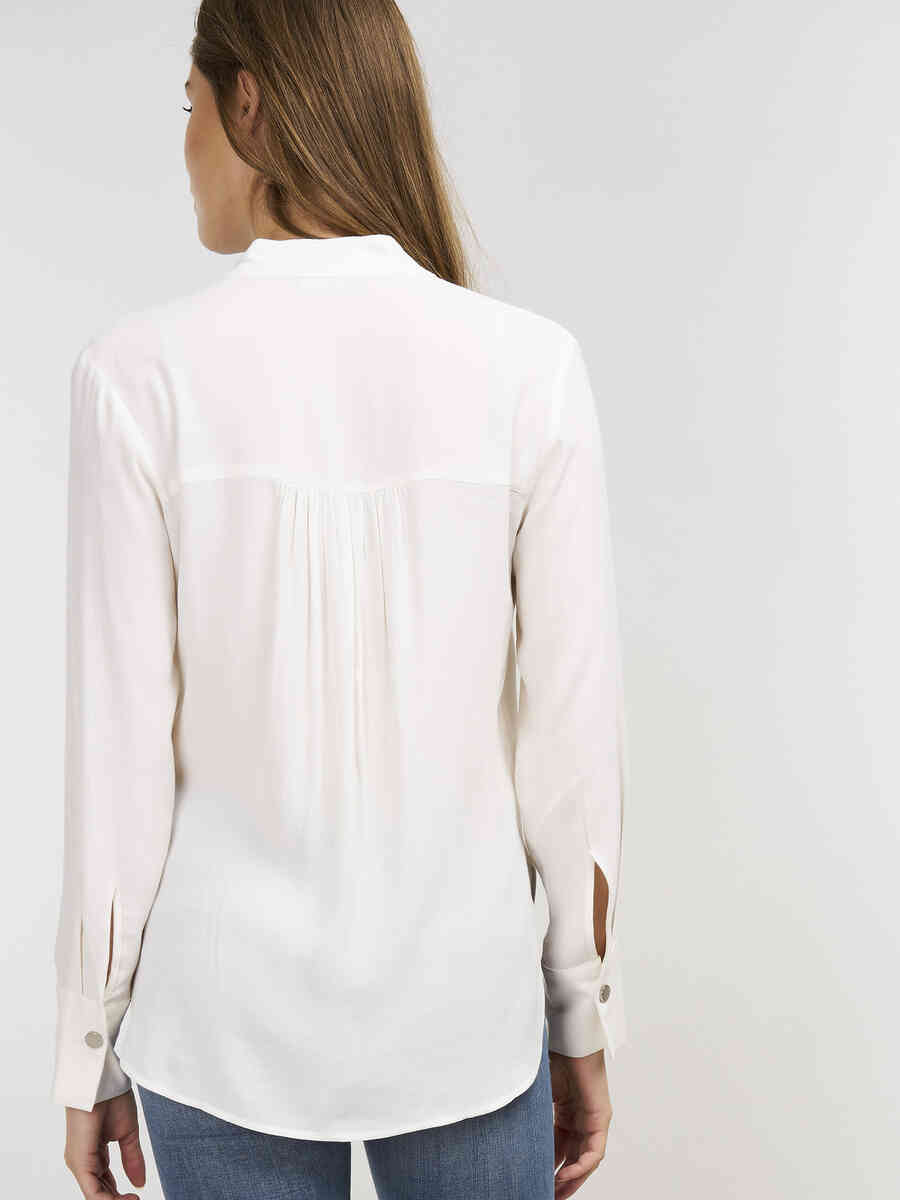 Blouse with double-layered V-neck image number 1