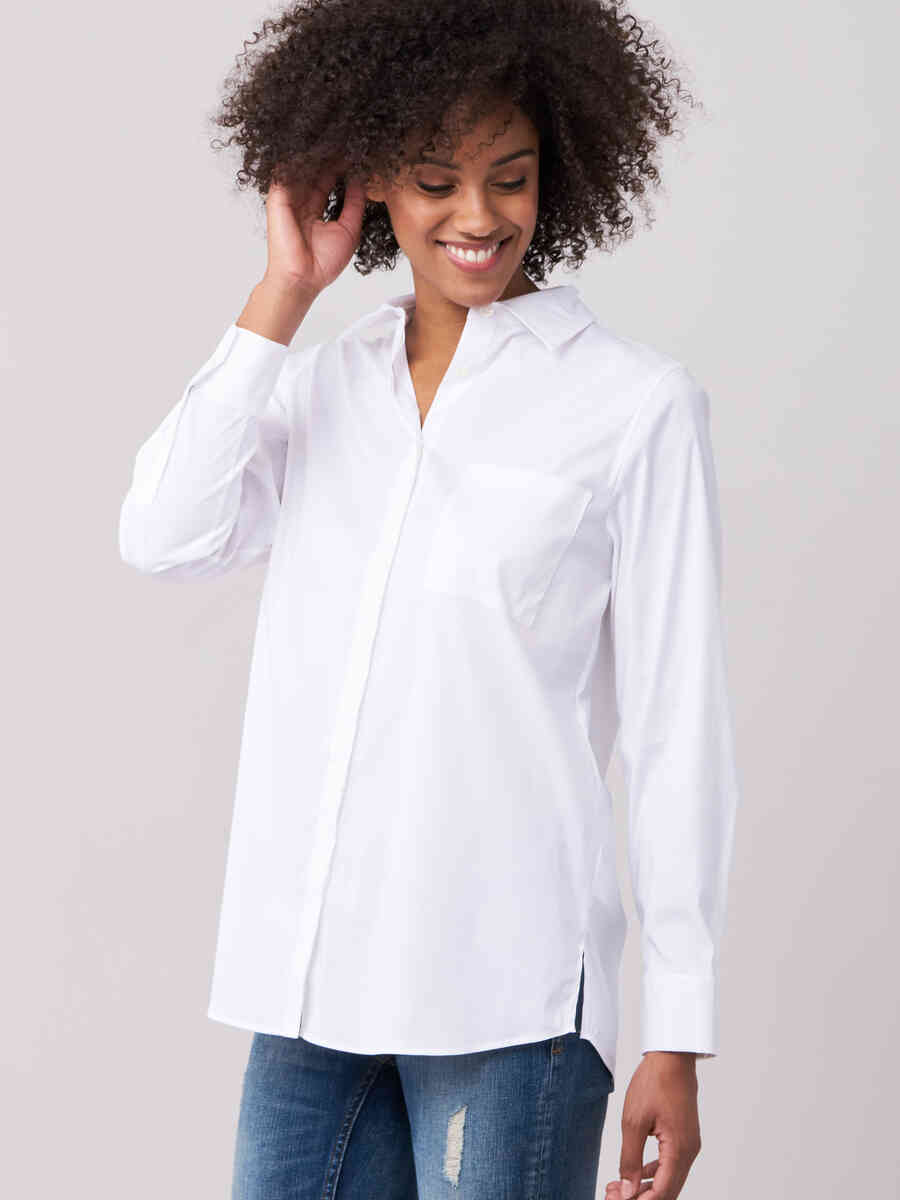 Poplin shirt with breast pocket image number 1