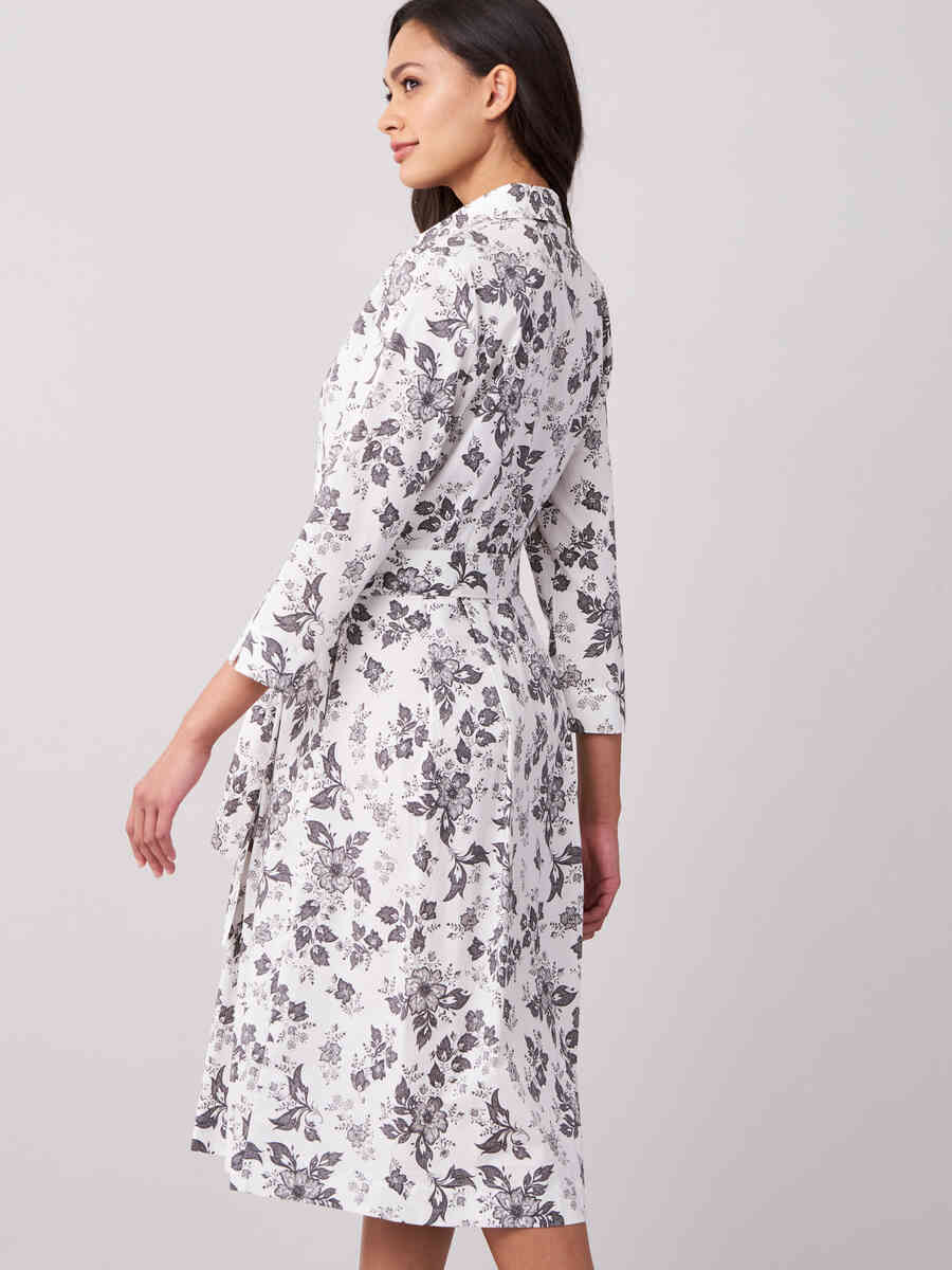 Floral shirt dress with pleats image number 2