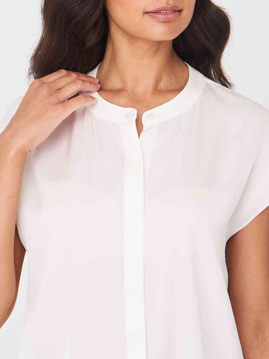 Blouse top with concealed button placket image number 2