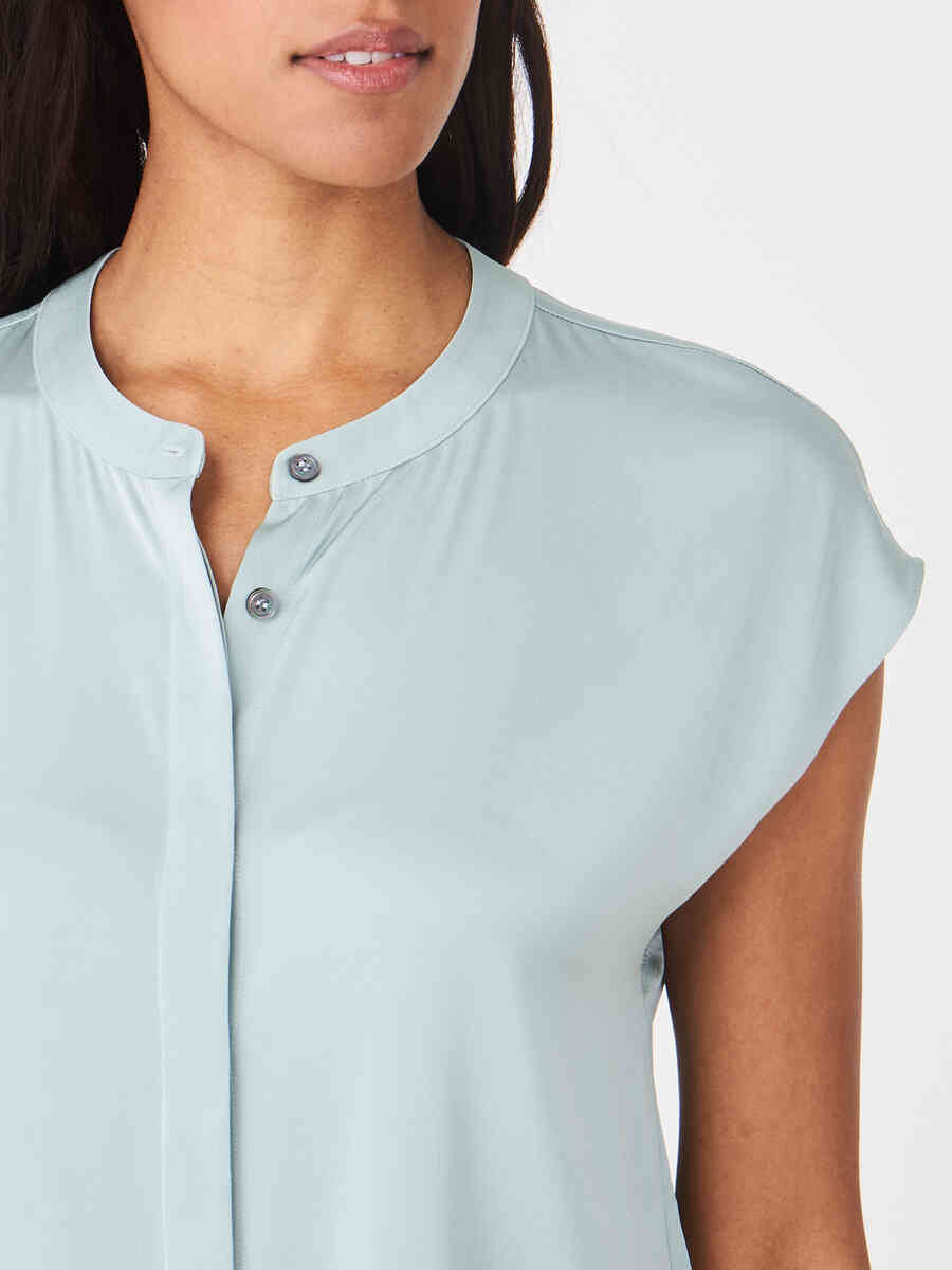 Blouse top with concealed button placket image number 10