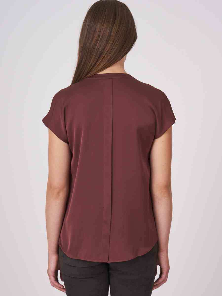 Blouse top with concealed button placket image number 13