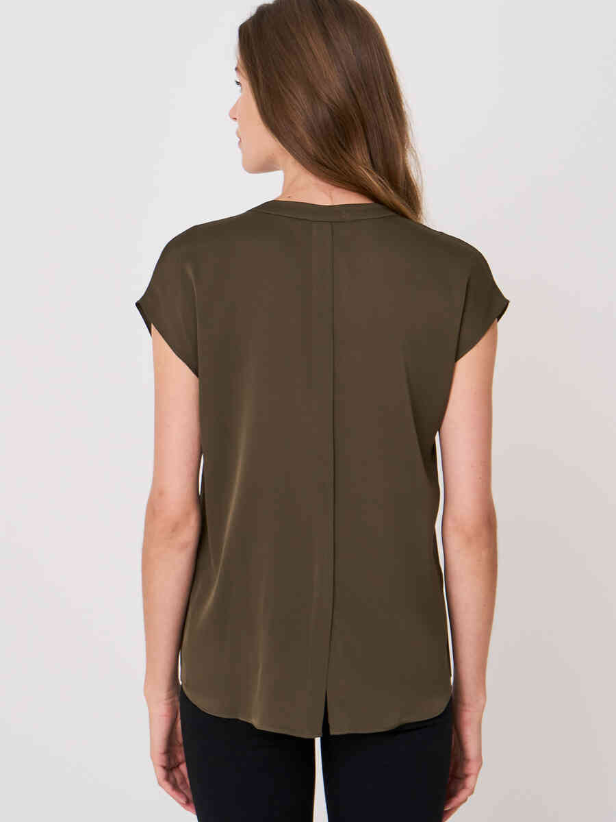 Blouse top with concealed button placket image number 17