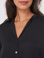 Silk blouse with slit round neckline image number 2