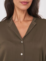 Silk blouse with slit round neckline image number 6