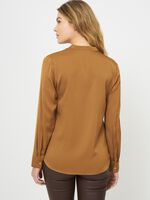 Silk blouse with slit round neckline image number 9