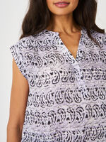 Pure chiffon silk top with batik paisley print image number 2