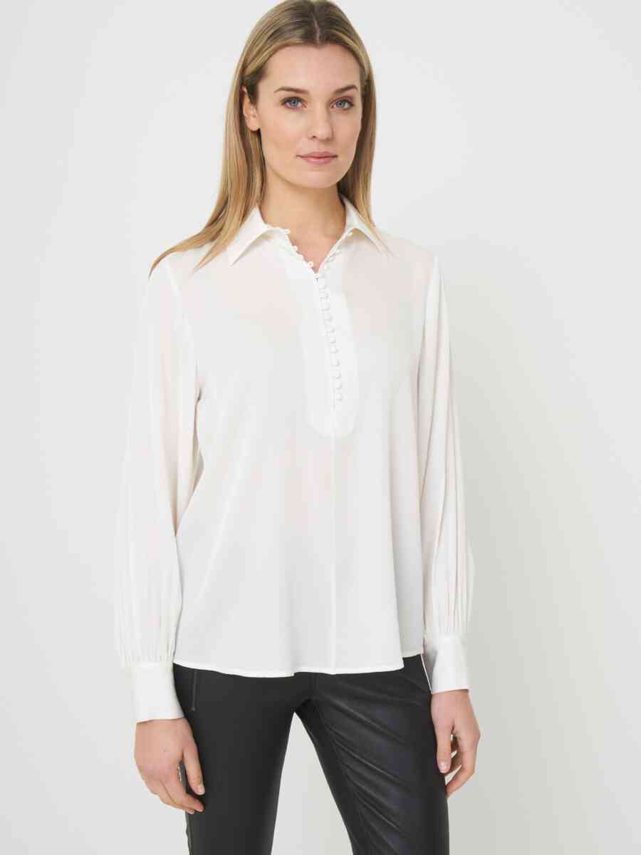 Silk shirt with button loop closure image number 0