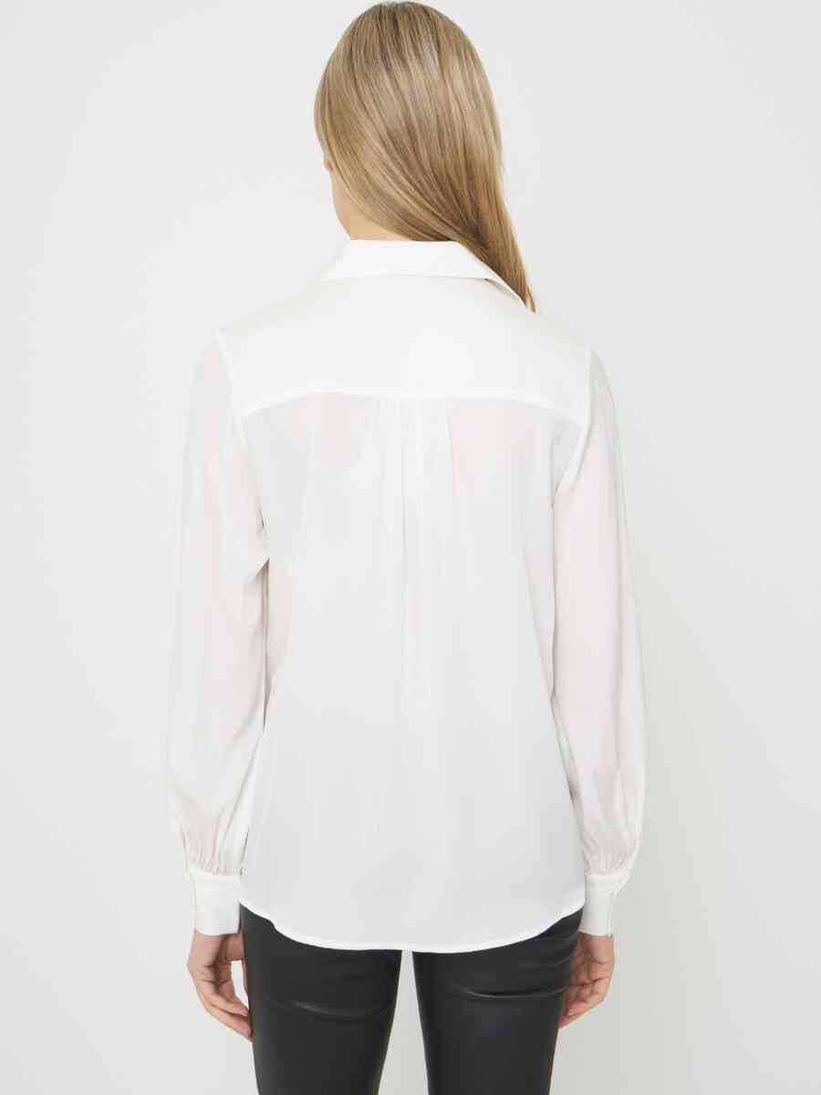 Silk shirt with button loop closure image number 1