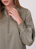 Silk shirt with button loop closure image number 2