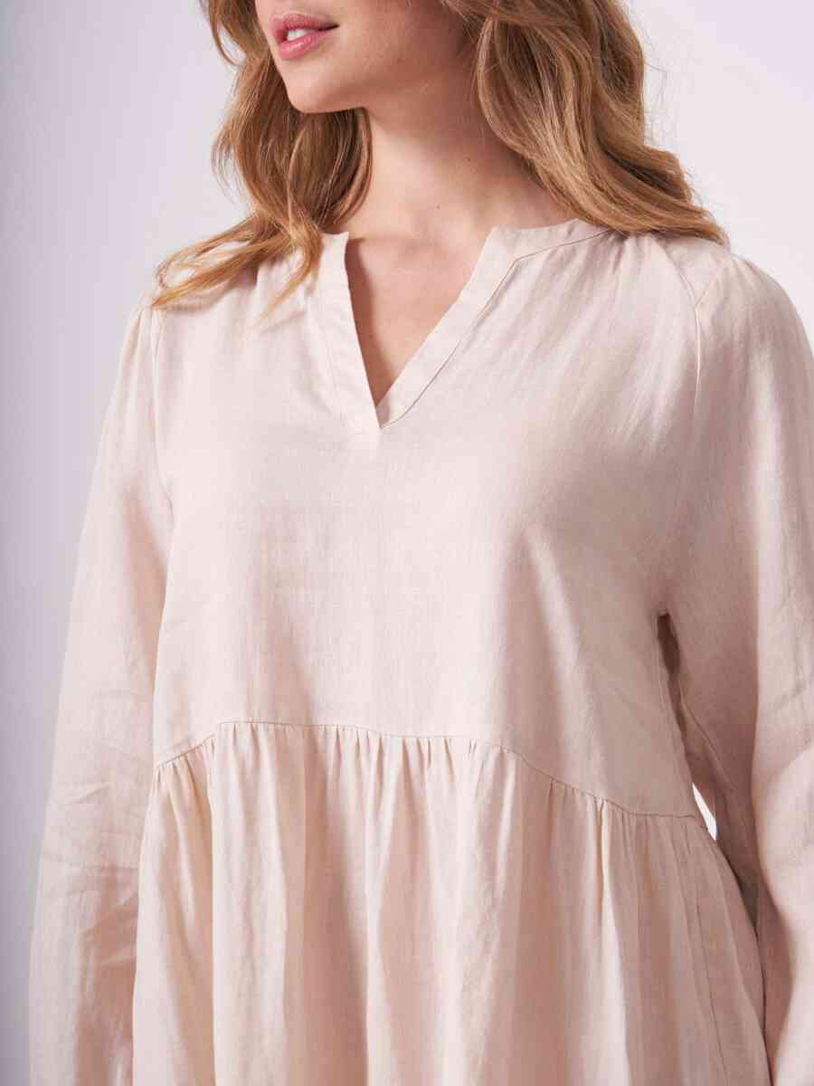 Linen tiered dress image number 2