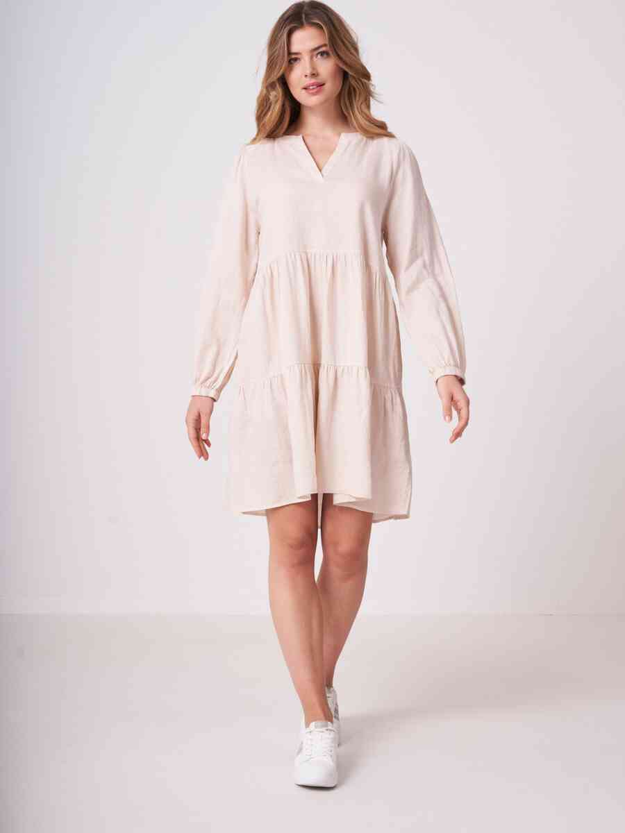 Linen tiered dress image number 3