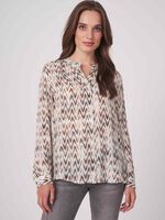 Silk blouse with herringbone print in watercolor image number 0