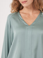 Silk A-line blouse image number 2