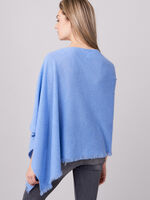 Fine knit organic cashmere poncho with fringes image number 9