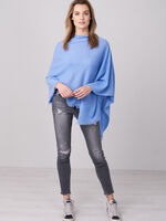 Fine knit organic cashmere poncho with fringes image number 11