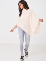 Fine knit organic cashmere poncho with fringes image number 15