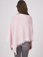 Fine knit organic cashmere poncho with fringes image number 17
