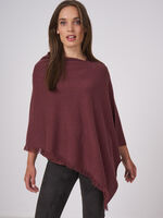 Fine knit organic cashmere poncho with fringes image number 24