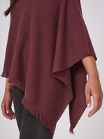 Fine knit organic cashmere poncho with fringes image number 26