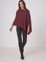 Fine knit organic cashmere poncho with fringes image number 27
