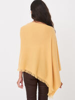 Fine knit organic cashmere poncho with fringes image number 29