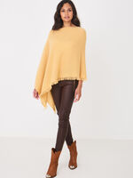 Fine knit organic cashmere poncho with fringes image number 31