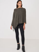 Fine knit organic cashmere poncho with fringes image number 35