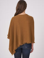 Fine knit organic cashmere poncho with fringes image number 37