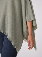 Fine knit organic cashmere poncho with fringes image number 42
