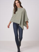 Fine knit organic cashmere poncho with fringes image number 43