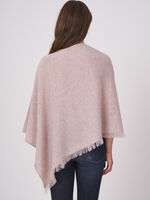 Fine knit organic cashmere poncho with fringes image number 45