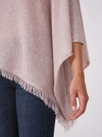 Fine knit organic cashmere poncho with fringes image number 46