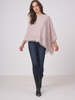 Fine knit organic cashmere poncho with fringes image number 47