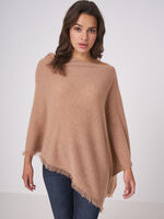Fine knit organic cashmere poncho with fringes image number 48