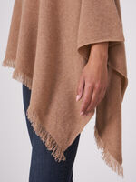 Fine knit organic cashmere poncho with fringes image number 50