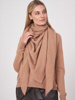 Fine knit organic cashmere triangular scarf image number 17