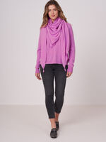 Fine knit organic cashmere triangular scarf image number 23