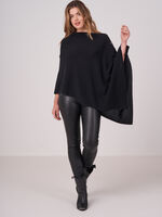 Asymmetric poncho with button placket image number 3