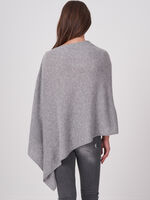 Asymmetric poncho with button placket image number 5