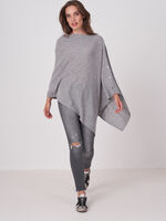Asymmetric poncho with button placket image number 7