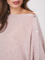 Asymmetric poncho with button placket image number 10